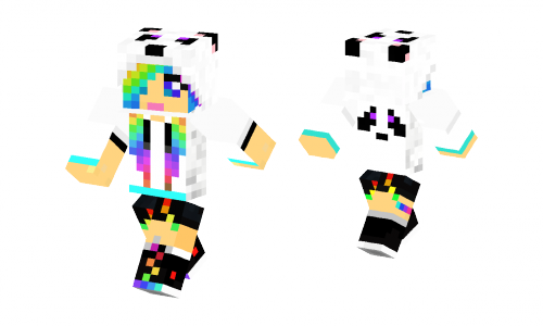 Rainbow Panda Girl Skin Minecraft Skins